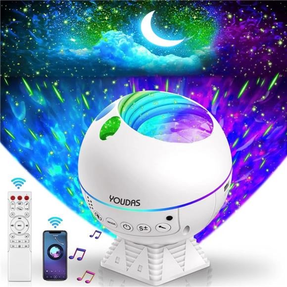 Star Projector Galaxy Light Projector with Timer & Bluetooth Speaker, 30 Color - Picture 1 of 6